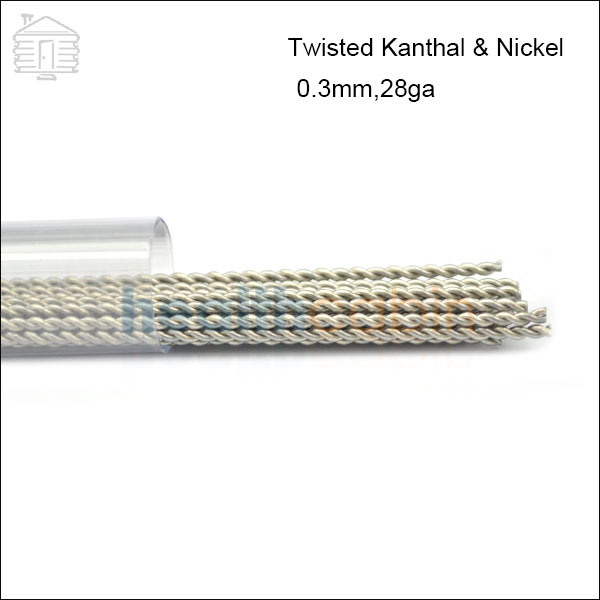 Twisted Kanthal & Nickel Rod Wire (0.3mm, 28ga)